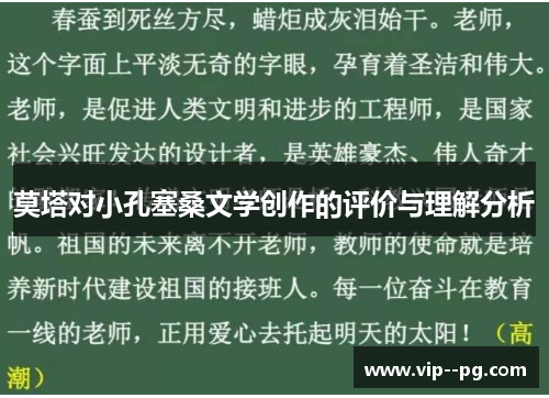 莫塔对小孔塞桑文学创作的评价与理解分析